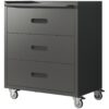 Heavy Duty Metal Storage Cabinet With Wheels 3 Drawer Tool Cabinet For Garage, Office, And Home Organizer Solutions - Brushed Nickel - Image 7