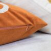 Dora - Vintage Vine Pillow Cover With Matching Back And Hidden Zipper - Orange - Image 7