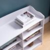 Shoe Storage Bench, Nine Storage Shelves, Entryway Organizer - White - Image 2