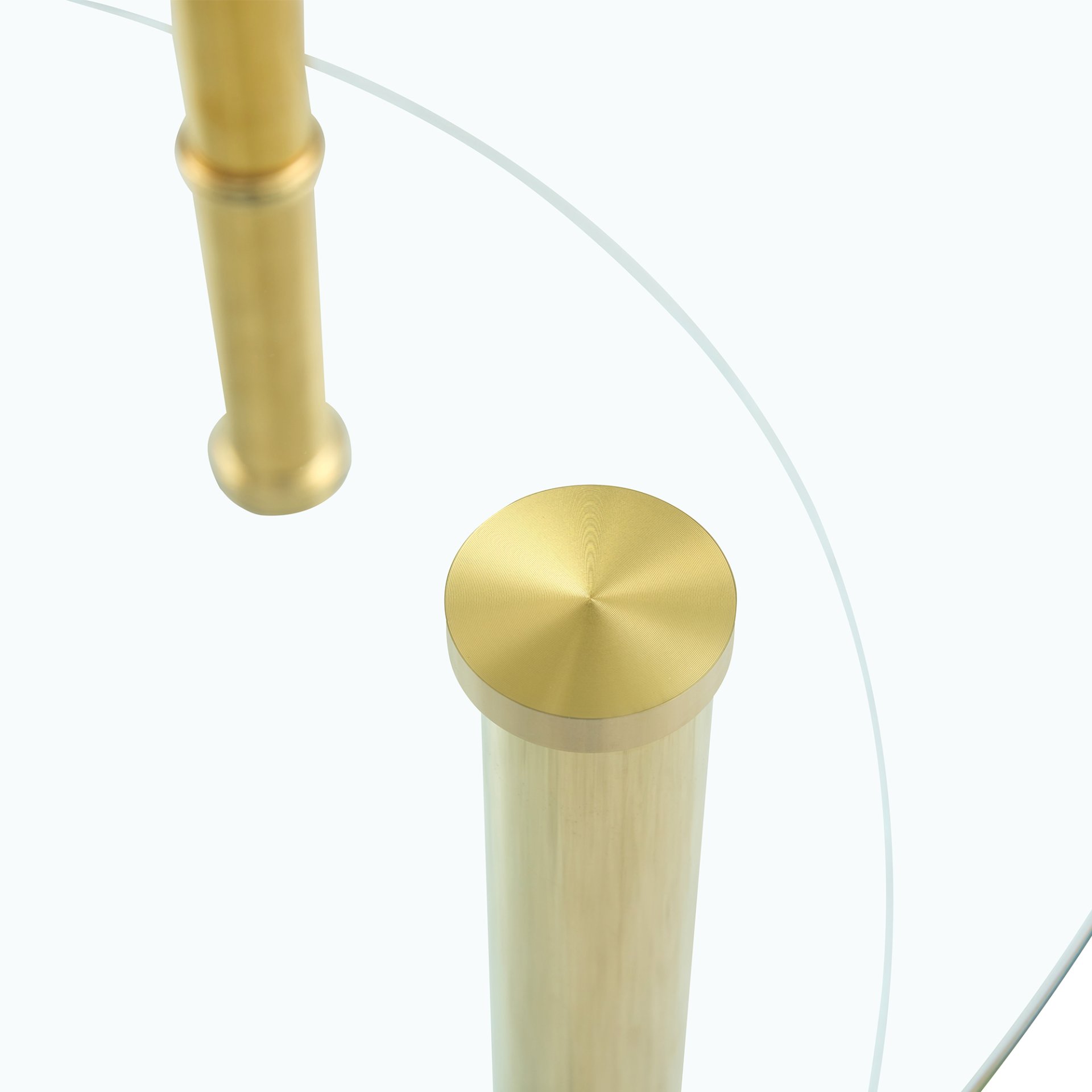 Contemporary Minimalist Double Layer Tempered Glass Coffee Table - Gold / Transparent - Image 12