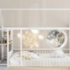 Full Size Bed House Frame With Desk, Shelves, Power Outlets And USB Ports - White - Image 19