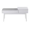 Telephone Contemporary Bench With Pull Out Drawer - White / Gray - Image 4
