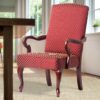 Delaney - Gooseneck Arm Chair With Diamond Jacquard Fabric - Red - Image 2