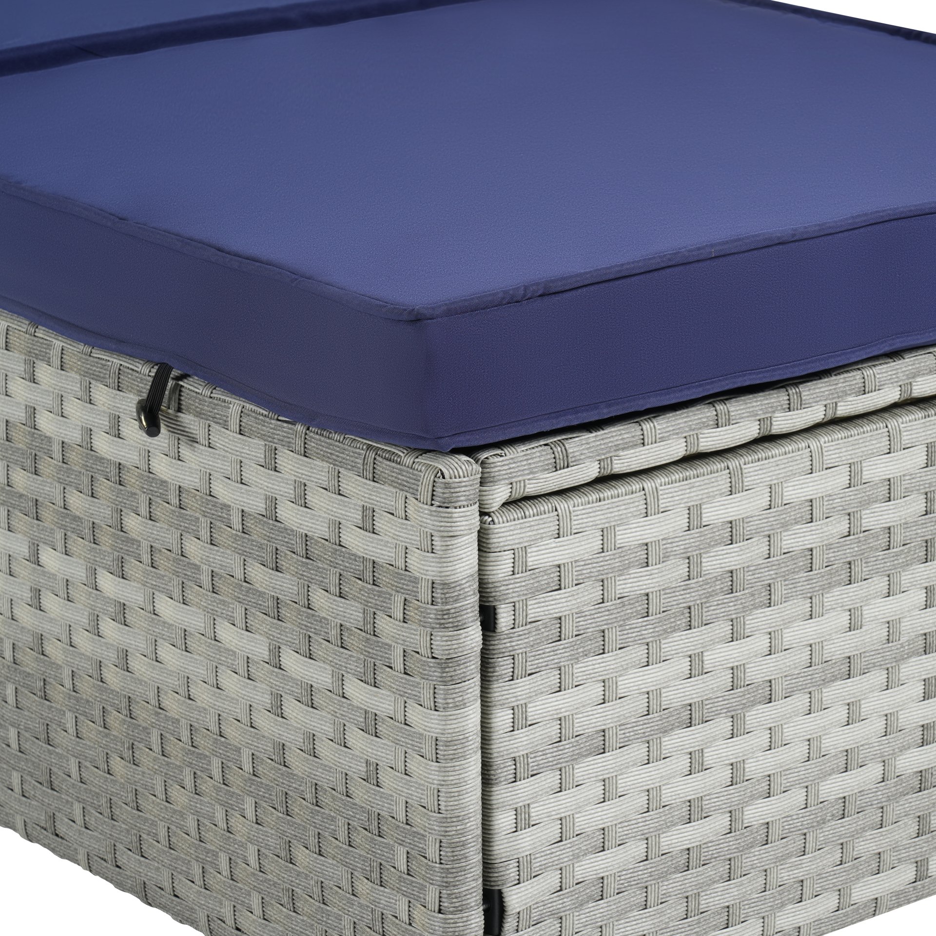 Outdoor Sofa Pe Rattan Furniture Deck Chair - Gray - Image 8