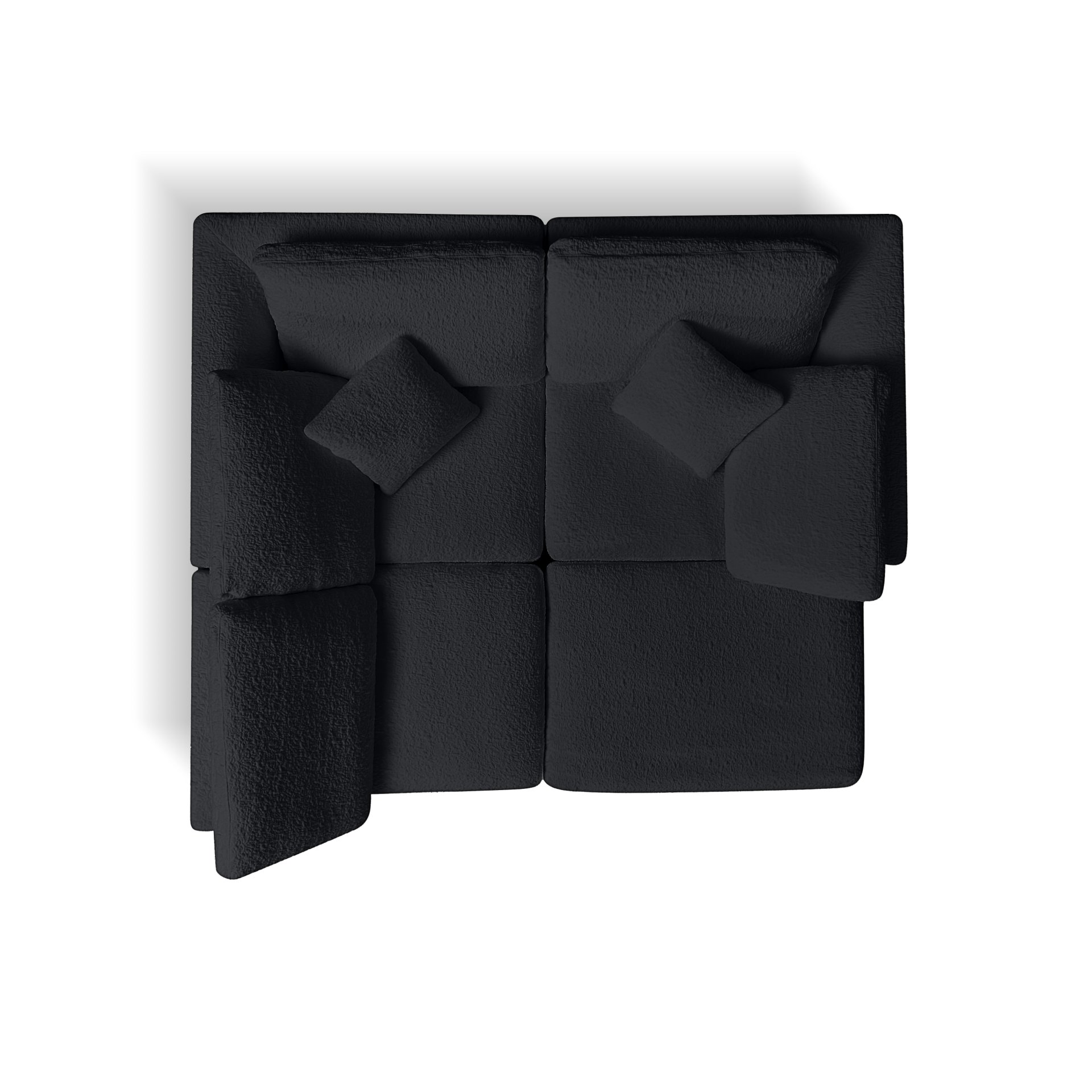 Cloud L Shape Modular Sectional Sofa With Ottoman, 3 Seater Convertible Couch - Black - Image 15