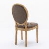 French Style Solid Wood Frame Antique Painting, Hand-Pulled Buckle Decoration Artificial Leather Dining Chair With Nailhead Trim, Wood Legs, Density Foam, Steel Spring Inner (Set of 2) - Brown - Image 7