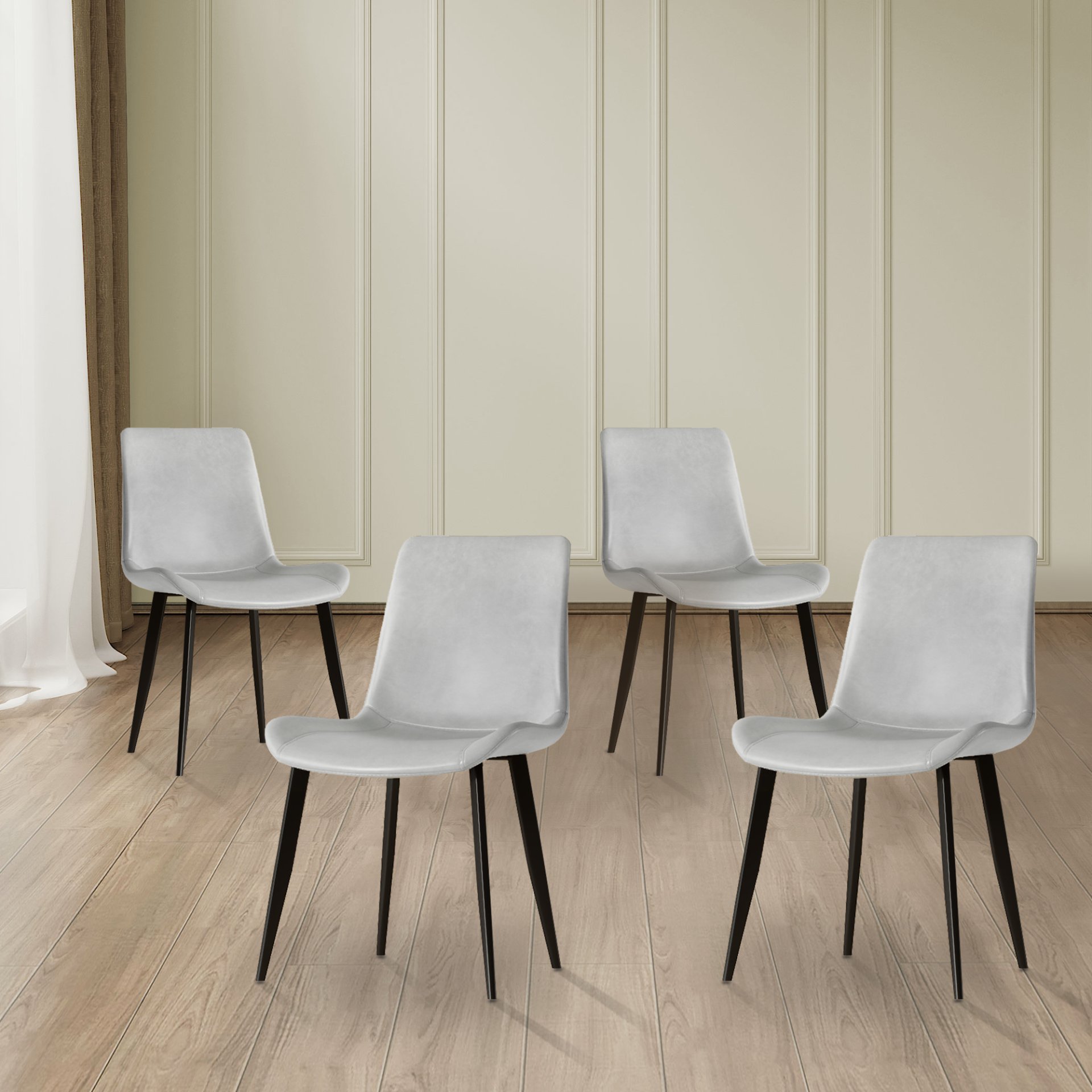 Dining Chair With Floral Seats And Carbon Steel Legs (Set of 4) - Gray - Image 2