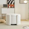 Cozy Boucle Storage Ottoman: Stylish Comfort With Hidden Storage - White - Image 2