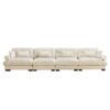 Super Comfort Oversized Modular Velvet Sectional Sofa With Ottoman - Cream - Image 9