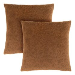 Pillows, Square, Insert Included, Decorative Throw, Hypoallergenic, Stylish Appearance (Set of 2) - Brown