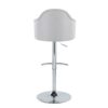 Ahoy - Contemporary Adjustable Barstool With Swivel With Rounded T Footrest (Set of 2) - Chrome / Light Gray - Image 5