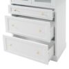 Freestanding Tall Bathroom Cabinet With 2 Adjustable Shelves, 3 Drawers, Soft Close Glass Doors - White - Image 16