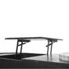 Lift Top Coffee Table With 360 Degree Marble Patterned Rotating Tray, Hidden Compartment, Partially Assembled Wooden Center Table, Modern Oval Lift Tabletop For Home Living Room - Black - Image 11