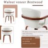 Mid Century Modern Bentwood Swivel Dining Chairs (Set of 2) - White / Walnut - Image 6