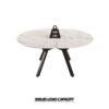 Modern Extendable Circular Dining Table With Top And Metal Legs For 4 - 6 Persons - White - Image 11
