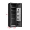 Gun Safes For Home Rifle And Pistols, Fingerprint Electronic Safe With Quick Access, Detachable Partition - Black - Image 3