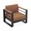 Giovanna Club Chair Outdoor Seating Fabric Metal - Orange - Image 6