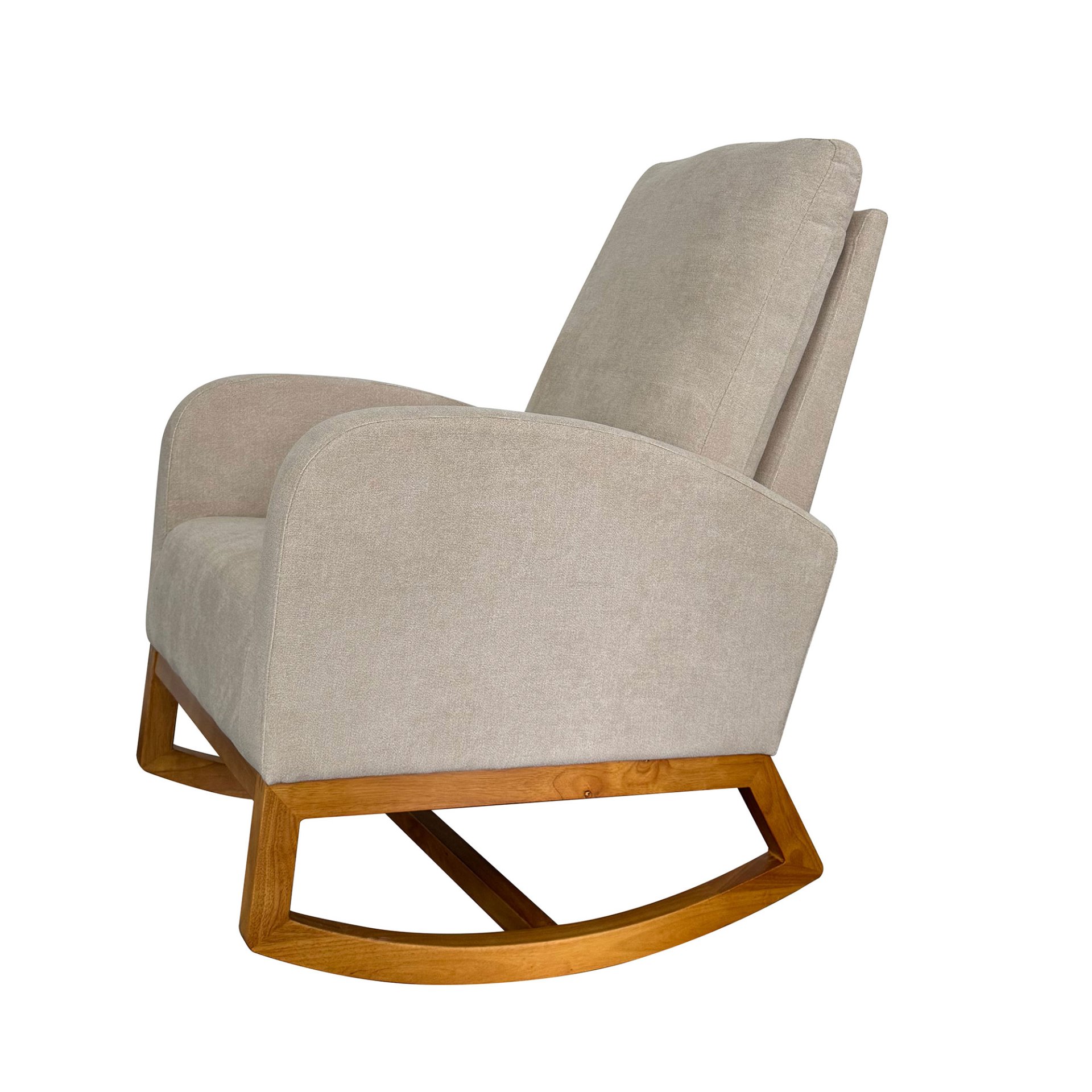 Linen Rocking Chair Accent Chair - Beige - Image 13