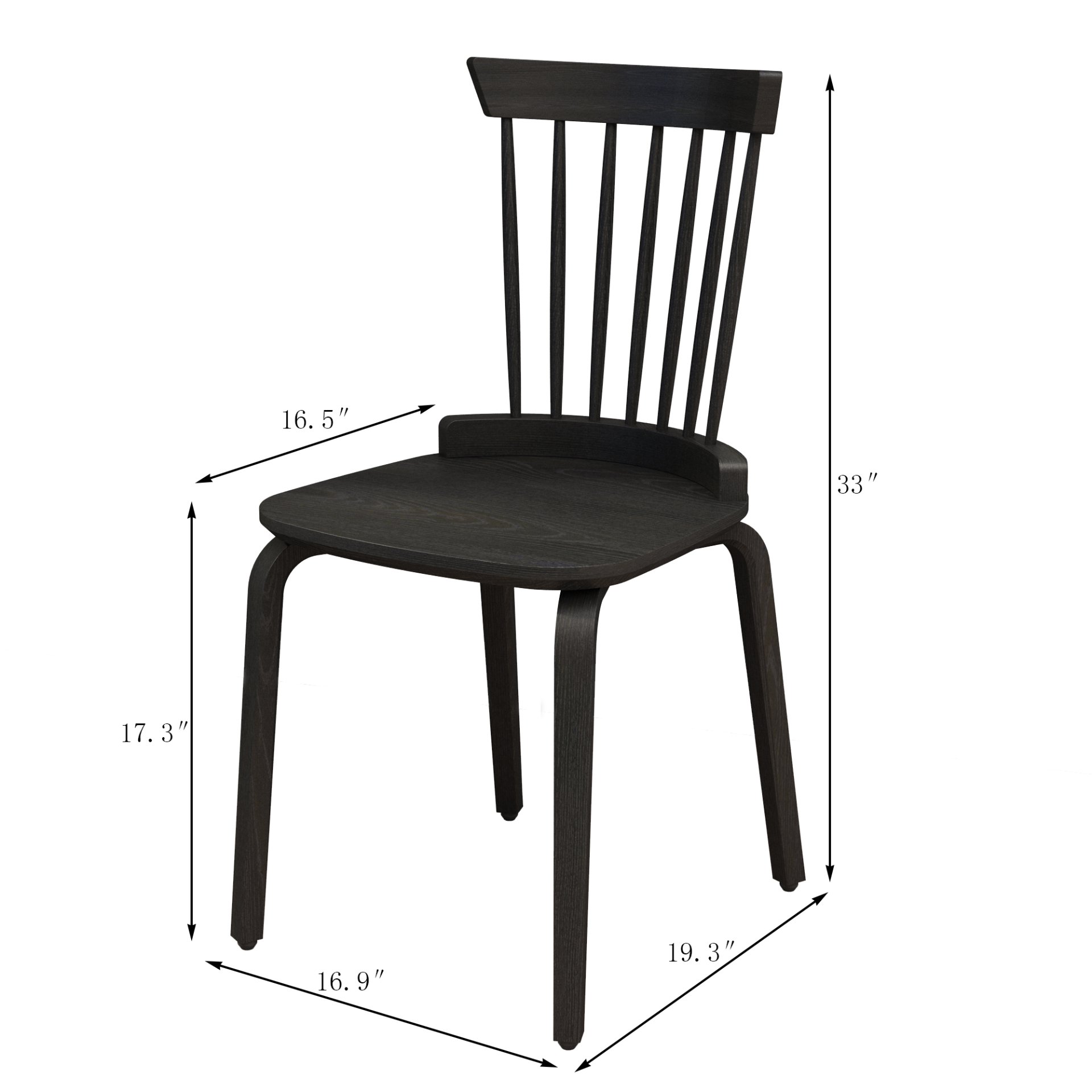 Wood Slat Windsor Chair (Set of 2) - Back - Image 5