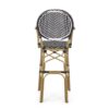 Outdoor Wicker And Aluminum French Barstools (Set of 2) - Black - Image 12