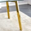 Minimalist Rectangular Dining Table With Tempered Glass Top And en Metal Legs - Golden / Transparent - Image 12