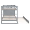 Full Over Full Bunk Bed With Twin Size Trundle And Staircase - Gray - Image 9