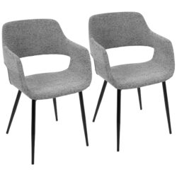 Margarite - Mid-Century Modern Dining / Chair (Set of 2) - Black / Gray