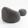Bedding Bean Bag Sofa Chair High Pressure Foam Bean Bag Chair Adult Material With Padded Foam Padding Compressed Bean Bag With Footrest - Gray - Image 15