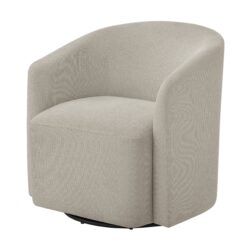 Ardena - Modern Sea Oat Swivel Barrel Chair - Beige