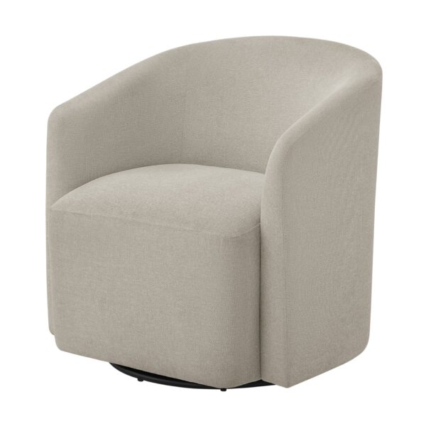 Ardena - Modern Sea Oat Swivel Barrel Chair - Beige