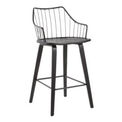 Winston - Farmhouse Counter Stool - Black