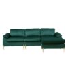 Shannon - Velvet Sectional Sofa With Chaise - Green - Image 9