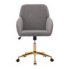 Adjustable Office Chair, Ergonomic Swivel Chair Velvet, Comfortable For Long Sitting - Gray - Image 8