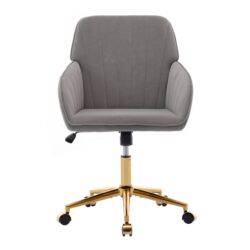 Adjustable Office Chair, Ergonomic Swivel Chair Velvet, Comfortable For Long Sitting - Gray