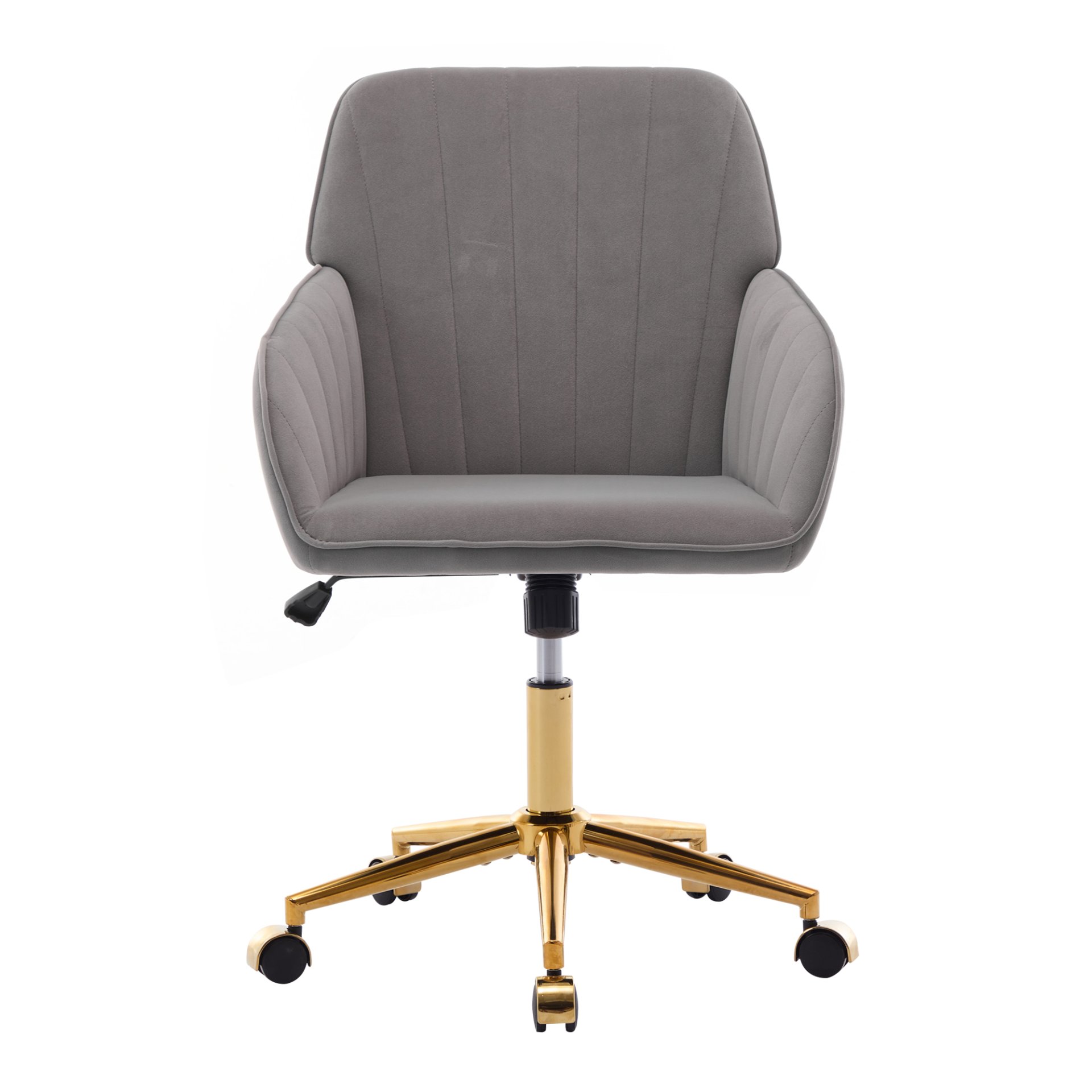 Adjustable Office Chair, Ergonomic Swivel Chair Velvet, Comfortable For Long Sitting - Gray - Image 8
