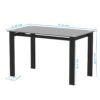 Modern Tempered Glass Dining Table With Metal Legs For Living Room Or Kitchen - Black - Image 3