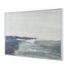 Large Rectangle Framed Wall Art Ocean Waves Canvas Print, Home Decor For Living Room Foyer Office - White / Blue - Image 6
