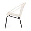 Outdoor Faux Rattan Wicker Chair With Iron Frame (Set of 2) - White / Black - Image 9