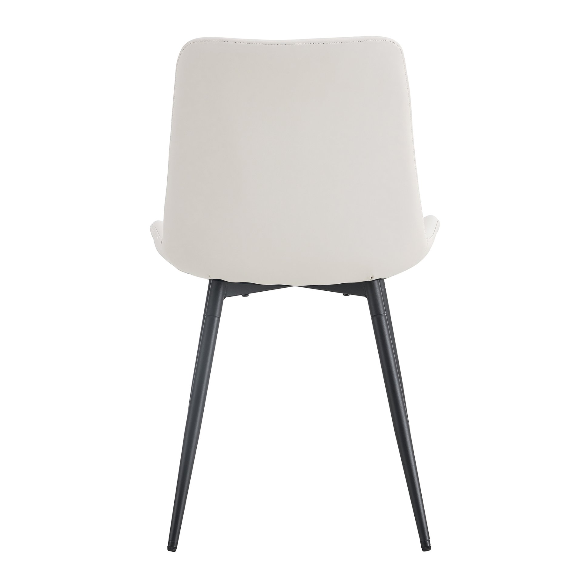 Artificial Dining Chair With Backrest Cushion Metal Legs, Comfort Curved Design, (Set of 6) - White / Black - Image 13