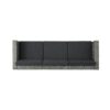 Thalassa - Outdoor 3 Seater Sofa With Removable Cushions And Steel Frame - Dark Gray / Black - Image 7