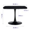Table Mid-Century Dining Table For 4-6 People With Round MDF Table Top, Pedestal Dining Table, End Table Leisure Coffee Table - Matte Black - Image 7