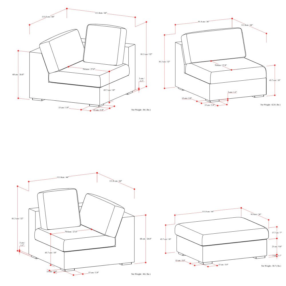 Jasmine - 3 Seater Sofa And Ottoman - Gray - Image 12