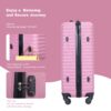 3 Piece Luggage Sets Lightweight Suitcase With Two Hooks, Spinner Wheels, Tsa Lock, (20/24/28) - Pink - Image 15