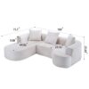 Modular Sectional Sofa With L Shape Chaise, Cloud Sectional Modern Sleeper Couch With Deep Seat, Sponge Compression Sofas - Beige - Image 3