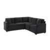 Modern L Shaped Sectional Sofa Bed With Hidden Storage Chenille Upholstery - Black - Image 8