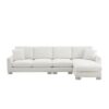 Modern Oversized Sectional Sofa, L-Shaped Luxury Couch Set With 2 Free Pillows, 5 Seat Chenille Indoor Furniture With Chaise - White - Image 2