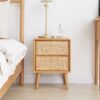 Bedside Cabinet, Modern Simple Nightstands North America - Oak - Image 2