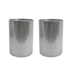 Catalyst - Outdoor Hammered Metal Side Table (Set of 2) - Silver