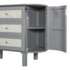 Full Murphy Bed With Hidden Storage & Modern Woven Design - Gray - Image 7