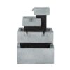 Decorative 4 Tier Block Fountain With Light, For Indoor And Outdoor - Black / Gray - Image 2